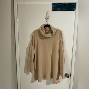 Free People Oversized Sweater, Medium, Tan
